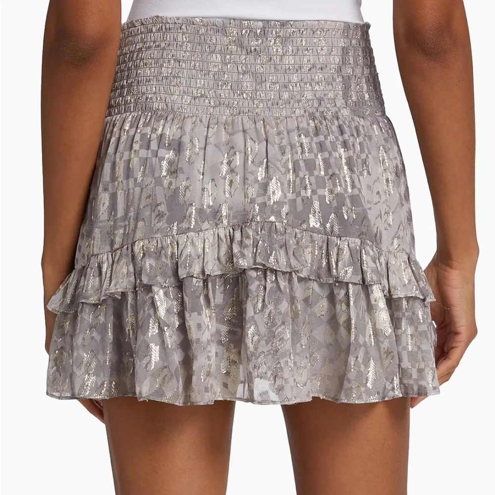 Ramy Brook Metallic Silk Ruffle Mini Skirt – Size Small - Picture 7 of 8